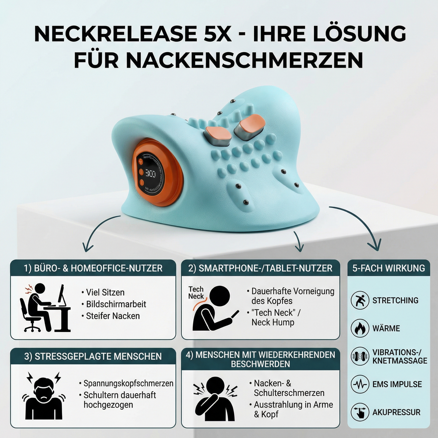 NeckRelease™ 5-in-1 Nacken-Massagegerät